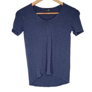 Theory Petite Gray /‎ Blue Short Sleeve Women's Casual Top